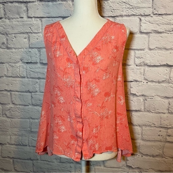 H By Halston Sleeveless V Neck Swing Button Front Viscose Top Size Medium - Picture 8 of 10